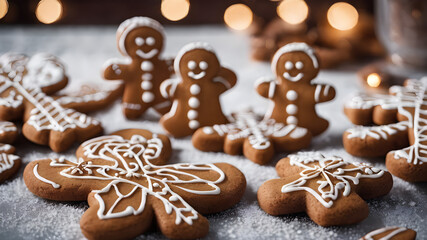 Obraz na płótnie Canvas Christmas gingerbread sweet cookie biscuit holiday celebration
