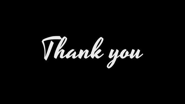 thankyou animation sign. handwriting text animation