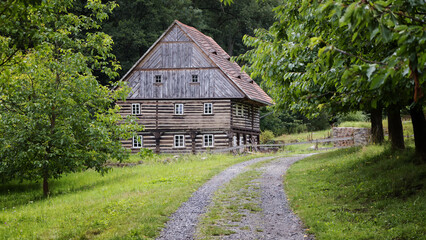Fototapeta na wymiar Traditional wooden cottage Czech republic