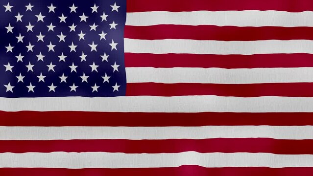 United States Flag waving cloth Perfect Looping, Full screen animation 4K Resolution