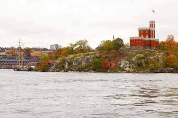 famous castle on a small island next to Stockholm