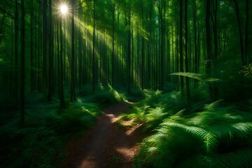 Obraz premium sunlight in the forest