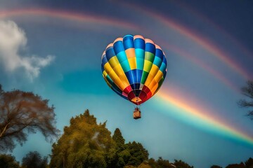 Fototapeta premium hot air balloon over sky