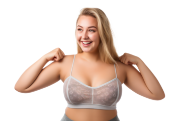 body positivity, confident, curvy and happy woman in crop top
