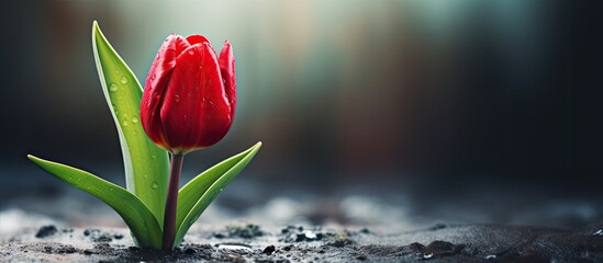 The red tulip symbolizes hope, healing, and strength beyond sorrow, grief, and burnout.