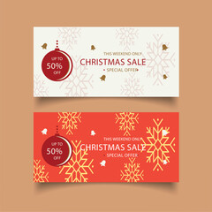 Set of Christmas sale banners