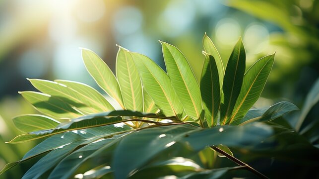 Realistic Blurred Natural Light Leaves Palm, Wallpaper Pictures, Background Hd