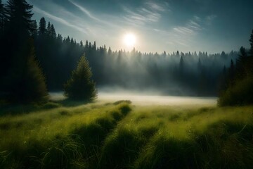 Fototapeta premium morning fog in the mountains