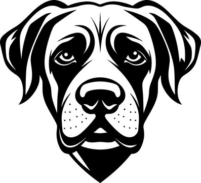 recommend clip art: Dog head silhouette in black color. Vector template for laser cutting wall art.
