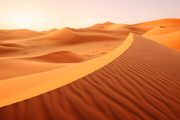 Fototapeta na wymiar Desert sand dunes in the Sahara desert.