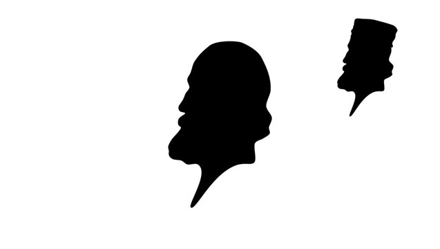 Giuseppe Garibaldi, black isolated silhouette