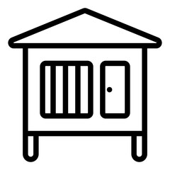 Rabbit Hutch Line Icon Design Vector