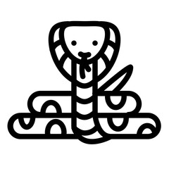 Snake Line Icon Design Vector