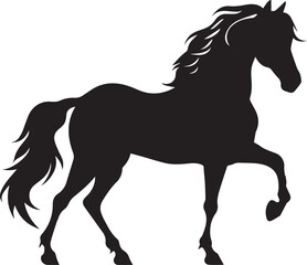 Obraz na płótnie Canvas black silhouette horse isolated on white background