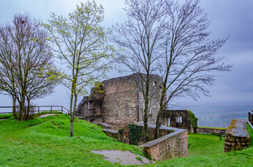 Fototapeta na wymiar Donaustauf, Germany - Donaustauf castle ruins on the Danube near Regensburg