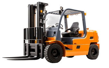 Forklift isolated on transparent background.