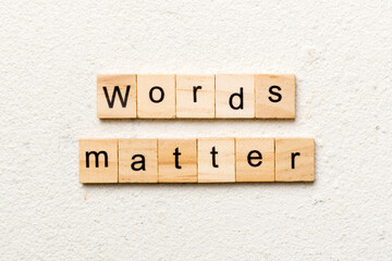 Words matters word written on wood block. Words matters text on table, concept - obrazy, fototapety, plakaty