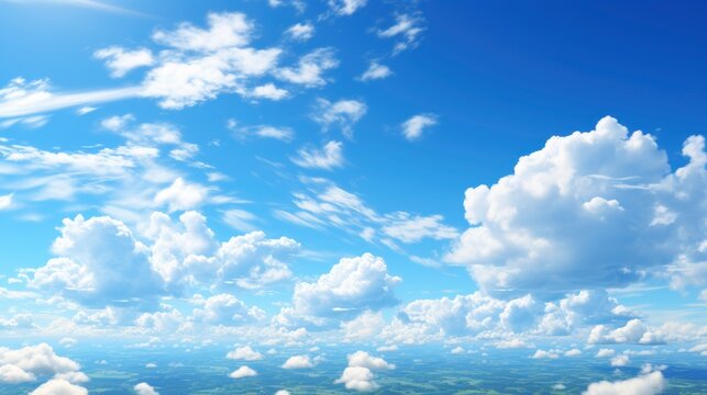 Blue Sky Clouds Anime Style Background, Wallpaper Pictures, Background Hd