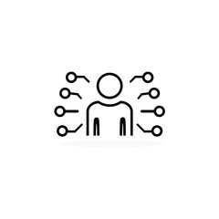 AI man. Artificial intelligence concept icon isolated on white background