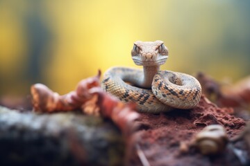 juvenile rattlesnake with undeveloped rattle - obrazy, fototapety, plakaty