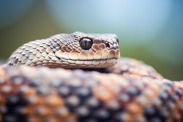 Obraz premium macro shot of rattlesnake scales with blurred background