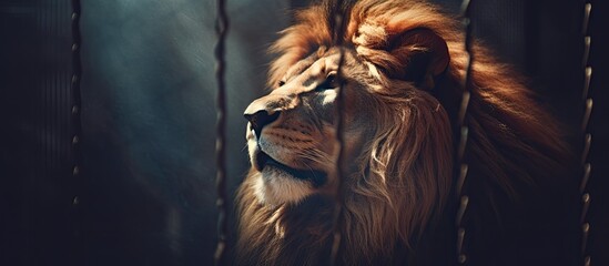 Caged lion