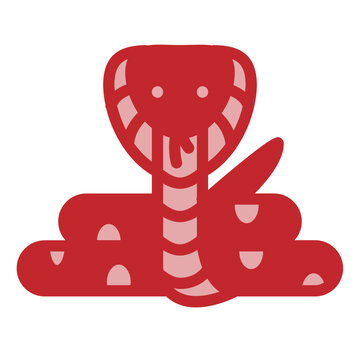 Snake Dual Tone Icon Design Vector