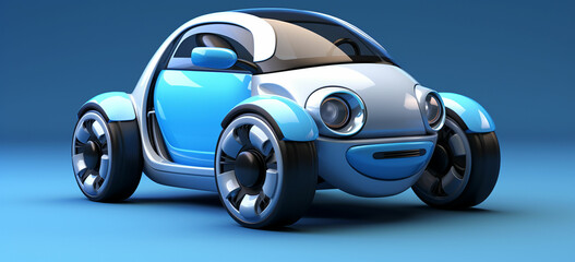 create a 3d little high tech car on white background