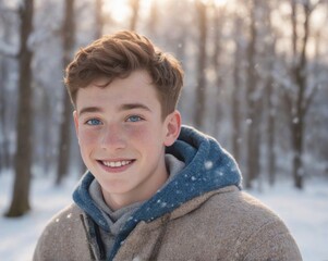 Young smiling teenage boy outdoor