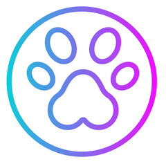 Obraz premium Cat Paw Gradient Icon Design Vector