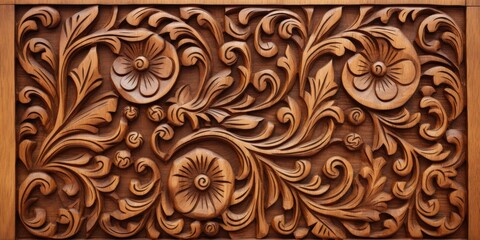 Rectangular wooden sign made of natural wood and with decorative patterns.