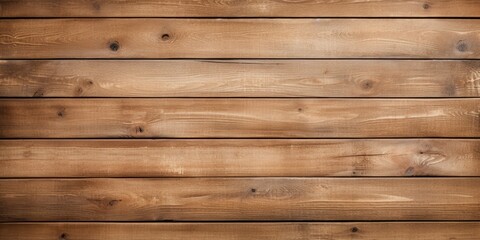 Fototapeta premium Worn light brown horizontally stacked wooden planks provide versatile design options for various surfaces.