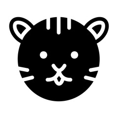 Cat Solid Icon Design Vector