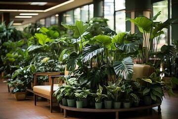 Vibrant Tropical Greens: Captivating visuals featuring lush Monsteras, palms, and ferns, infusing indoor spaces with lush greenery and exotic vibrancy