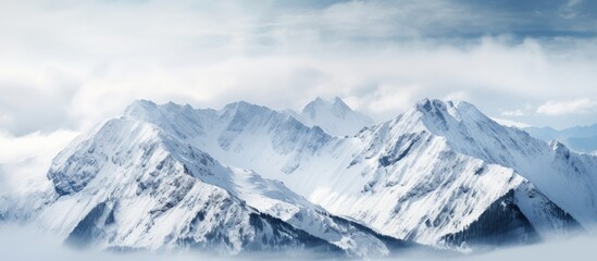 Fototapeta na wymiar Snowy Tatra Mountains in winter, high risk of avalanches.