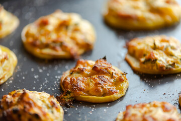 appetizer perfection capturing cut potatoes filled with delectable stuffing in a tray party food