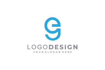 Letter GE logo template. Modern elegant logotype - obrazy, fototapety, plakaty