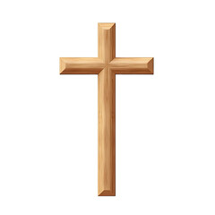  wooden cross isolated on transparent background
