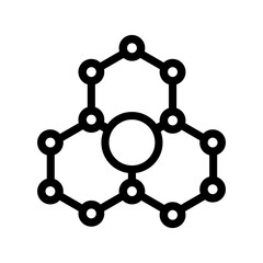 Molecule Icon vector. Chemistry illustration sign. Scientific symbol. Chemical bonds logo.