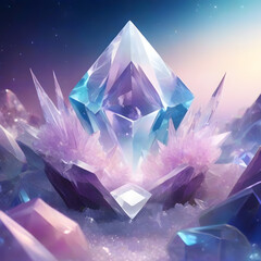 Crystal wallpaper image with a dreamy atmosphere generative ai - obrazy, fototapety, plakaty