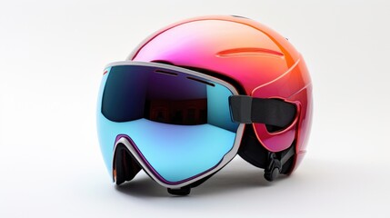 Ski goggles placed on a clean white surface. Versatile image suitable for sports, winter activities, or outdoor gear concepts