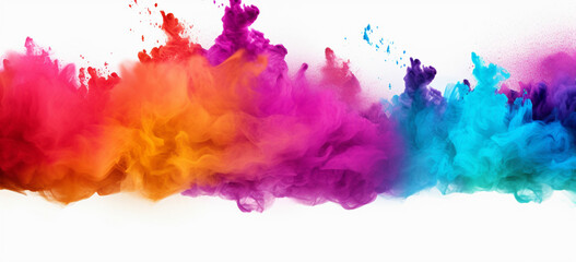 Fototapeta na wymiar abstract powder splatted background. Colorful powder explosion on white background. Colored cloud. Colorful dust explode. Paint Holi