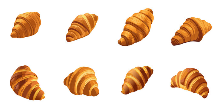 Vector illustration of multiple croissants