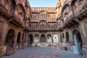 Naklejka premium views of mehrangarg fort indoor, india