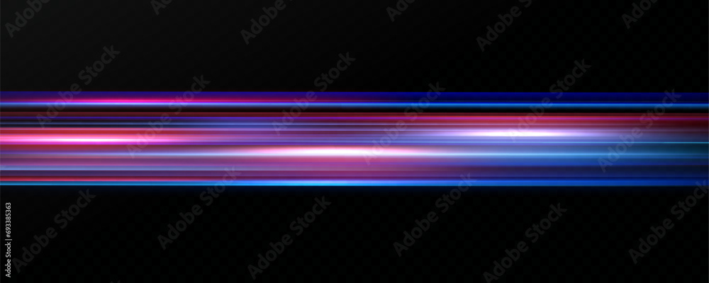 Wall mural horizontal neon lines.blue speed lines.motion light effect.vector. red.vector illustration of a blue