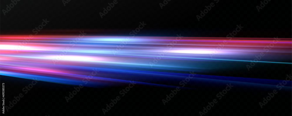 Leinwandbilder horizontal neon lines.blue speed lines.motion light effect.vector. red.vector illustration of a blue