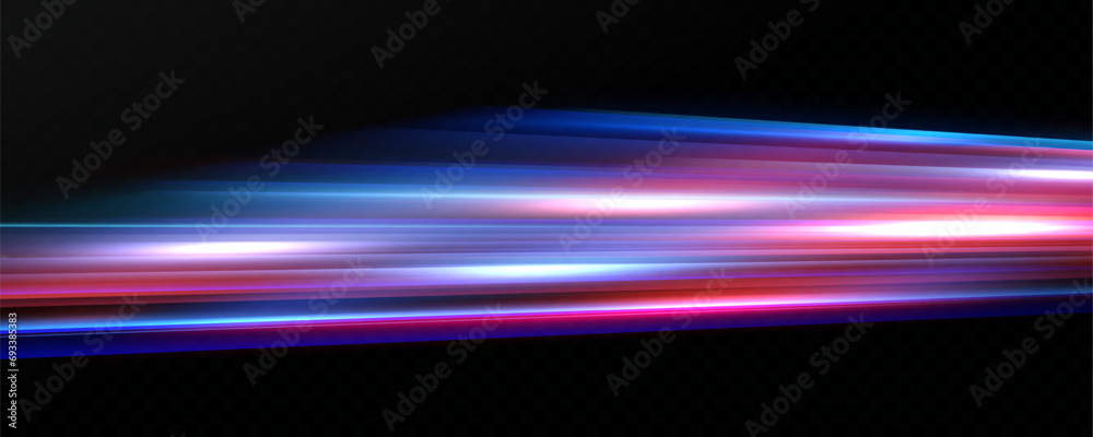 Leinwandbilder Horizontal neon lines.Blue speed lines.Motion light effect.Vector. red.Vector illustration of a blue color. Light effect. Abstract laser beams of light. Chaotic neon rays of light .