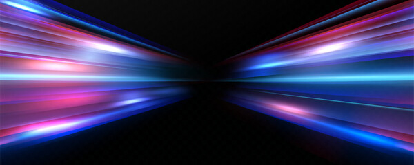 Horizontal neon lines.Blue speed lines.Motion light effect.Vector. red.Vector illustration of a blue color. Light effect. Abstract laser beams of light. Chaotic neon rays of light . - obrazy, fototapety, plakaty