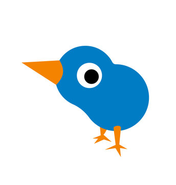 A very simplistic illustration of a little blue bird that could be an Australian kiwi. Vector illustration