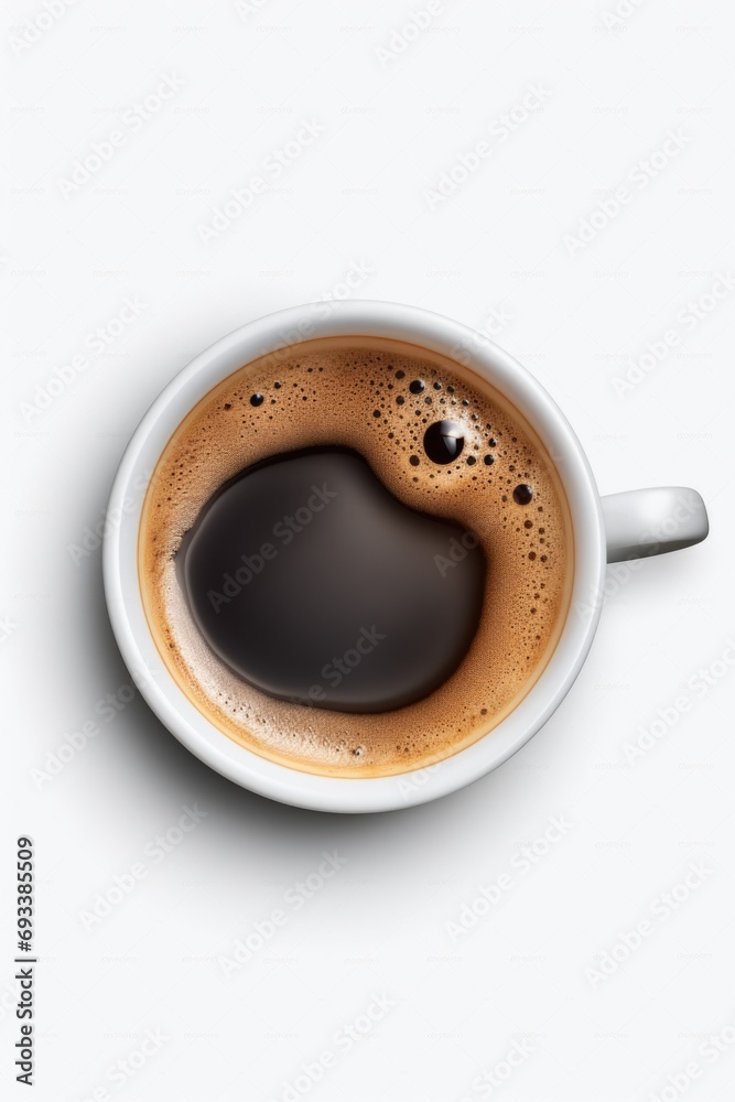 Poster a simple and elegant image of a cup of coffee placed on a white table. this versatile photo can be u